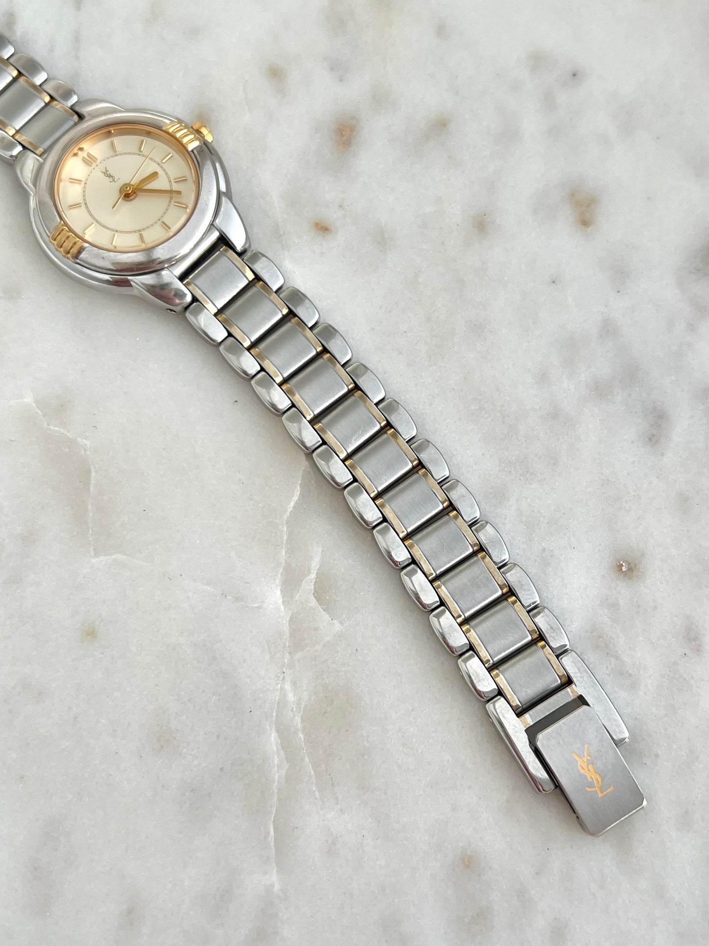 Yves Saint Laurent Two Tone Bracelet Watch
