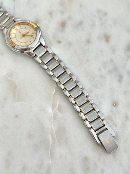 Yves Saint Laurent Two Tone Bracelet Watch
