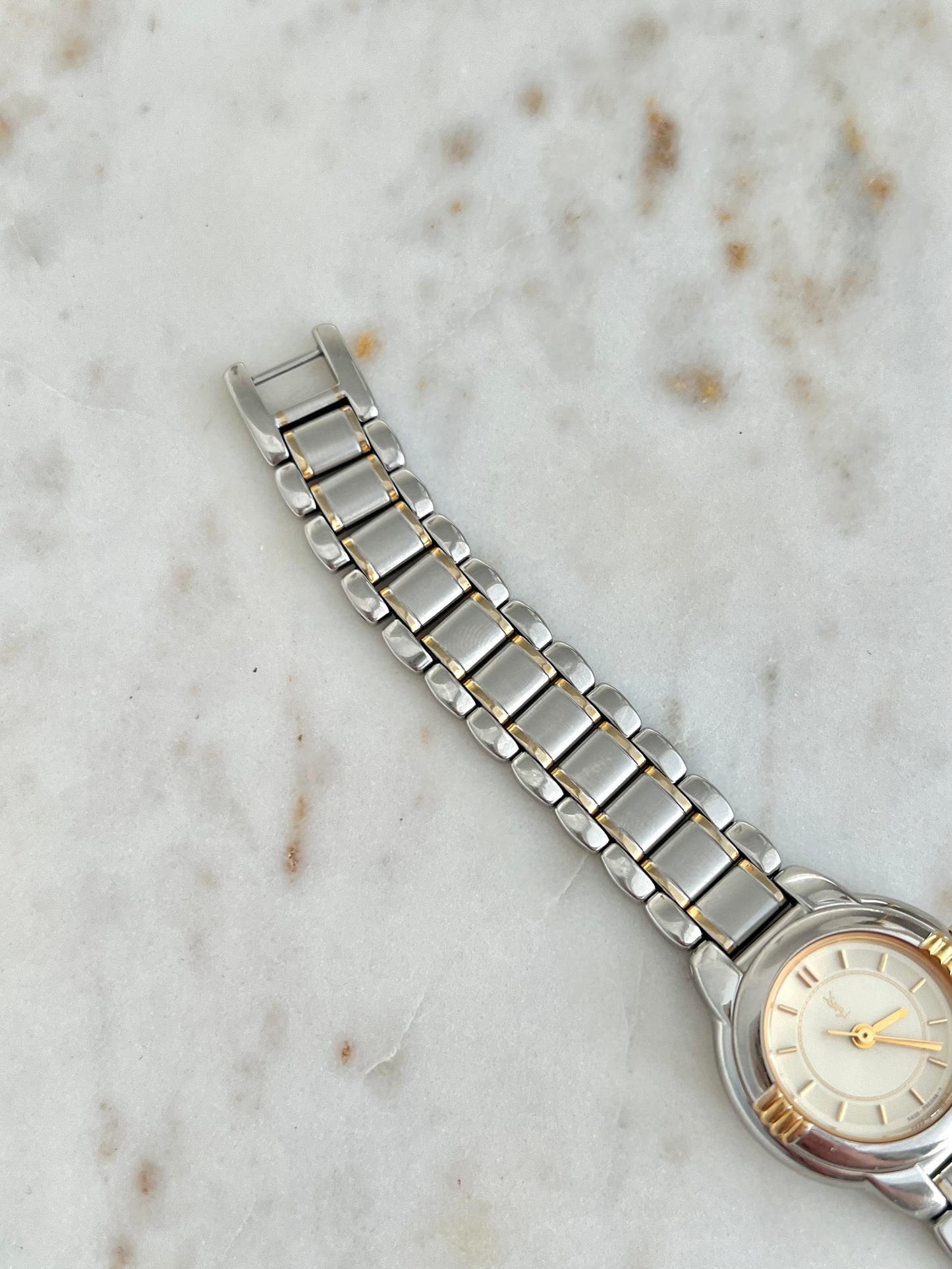 Yves Saint Laurent Two Tone Bracelet Watch