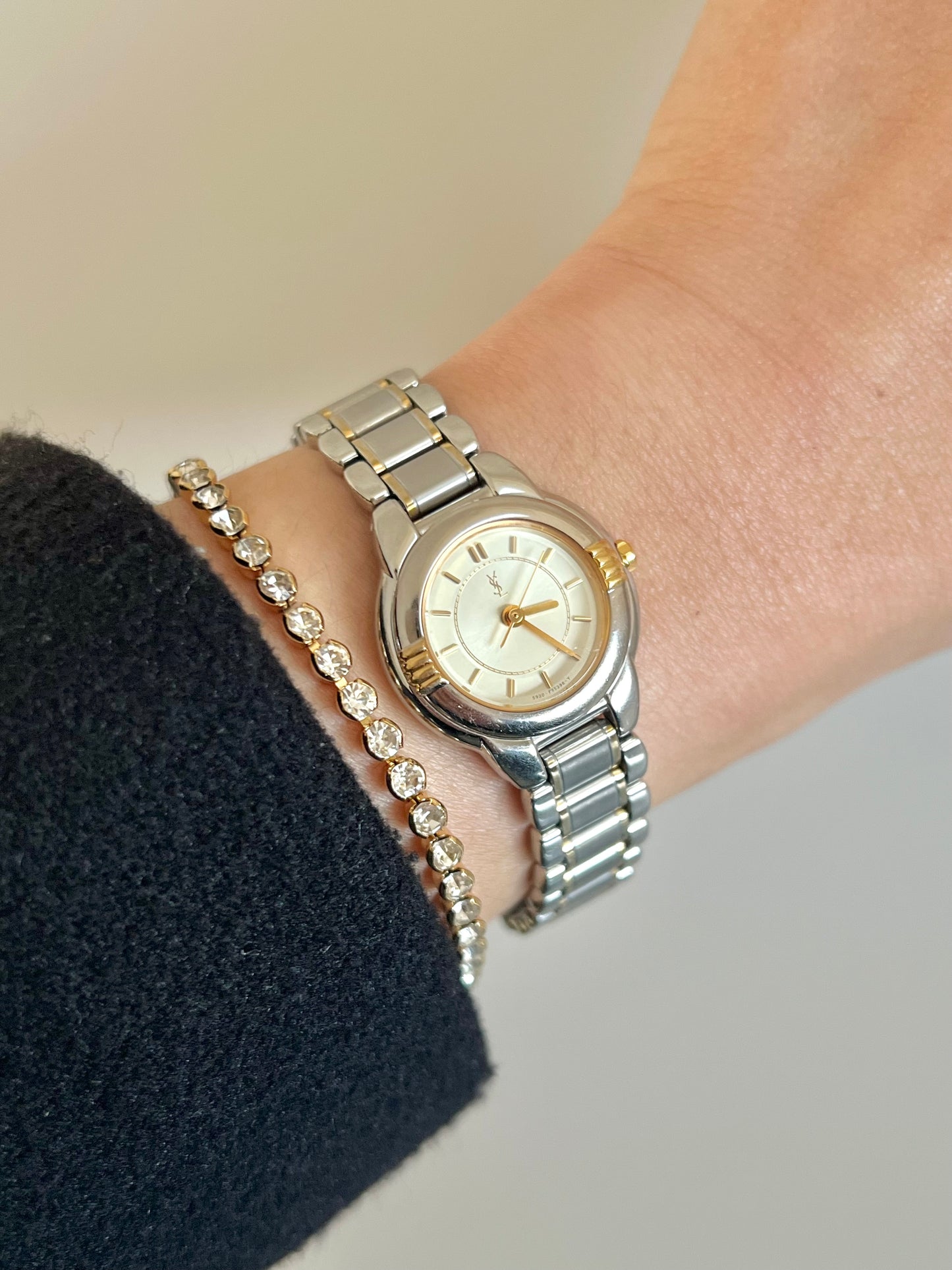 Yves Saint Laurent Two Tone Bracelet Watch