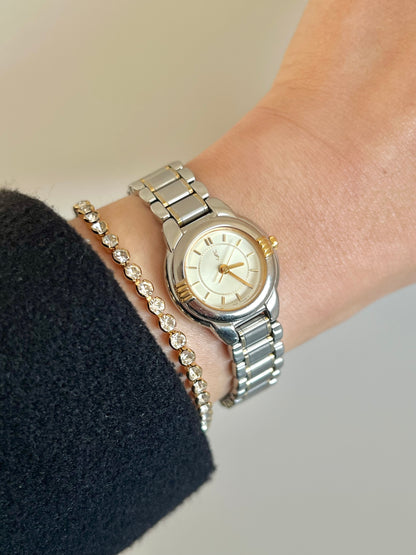 Yves Saint Laurent Two Tone Bracelet Watch