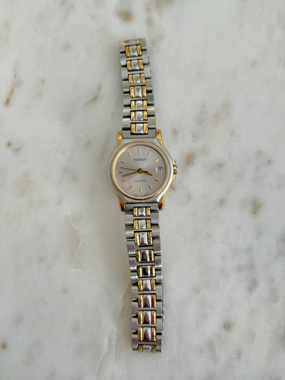 Tissot Seastar Ladies’ Two-Tone Watch with Textured Silver Dial