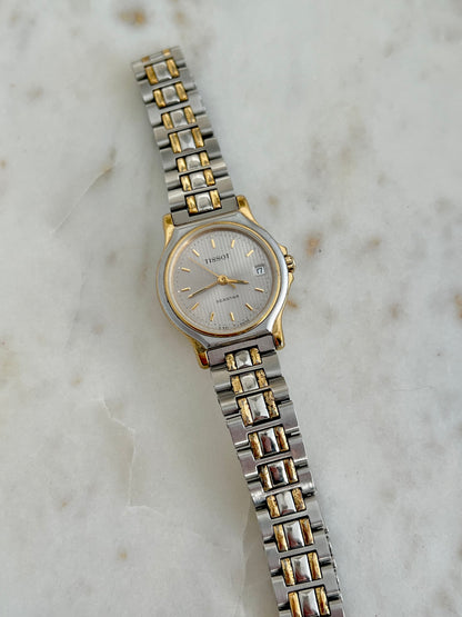 Tissot Seastar Ladies’ Two-Tone Watch with Textured Silver Dial