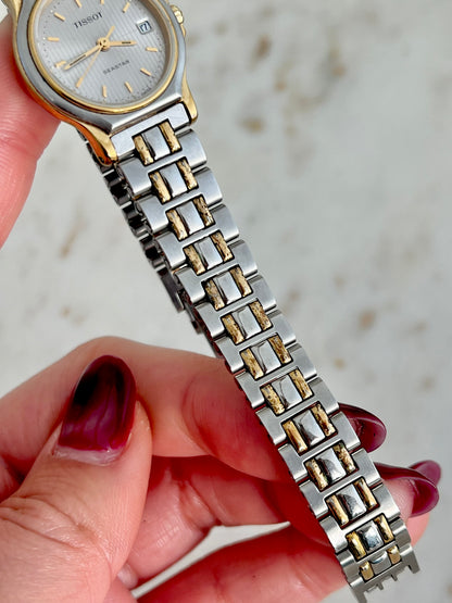 Tissot Seastar Ladies’ Two-Tone Watch with Textured Silver Dial