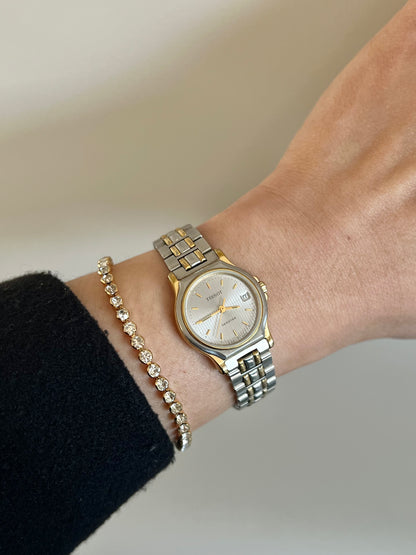 Tissot Seastar Ladies’ Two-Tone Watch with Textured Silver Dial