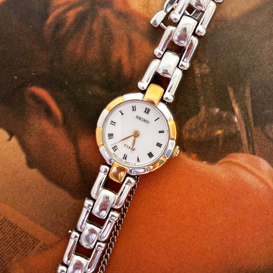 Seiko Tisse Two-Tone Roman Dial with Two Tone Scalloped Bezel