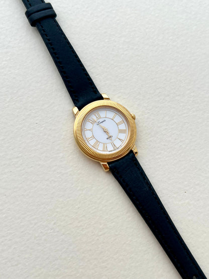 Seiko L’espoir Fluted Bezel Roman Numeral Gold Tone Ladies Watch