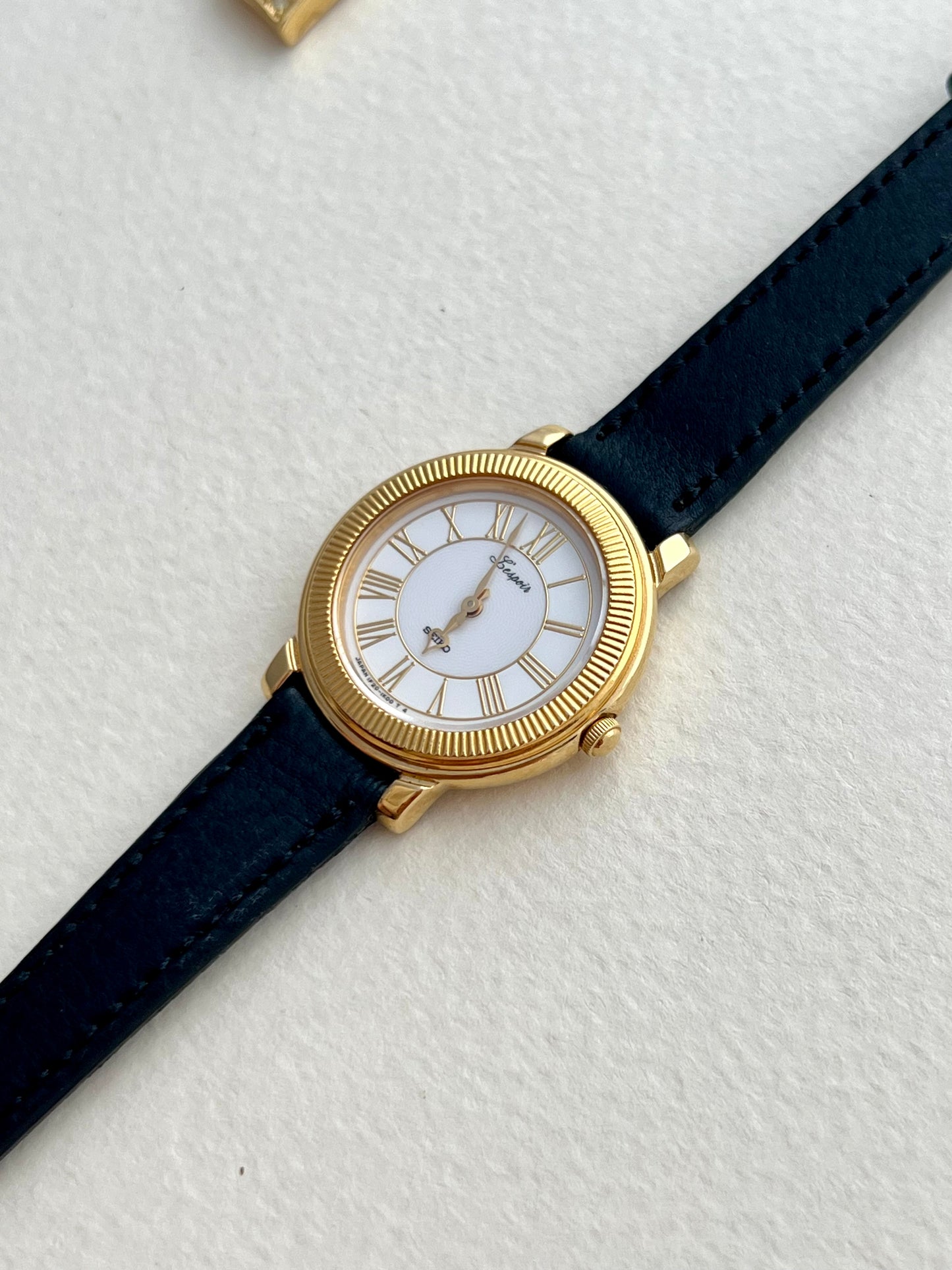 Seiko L’espoir Fluted Bezel Roman Numeral Gold Tone Ladies Watch