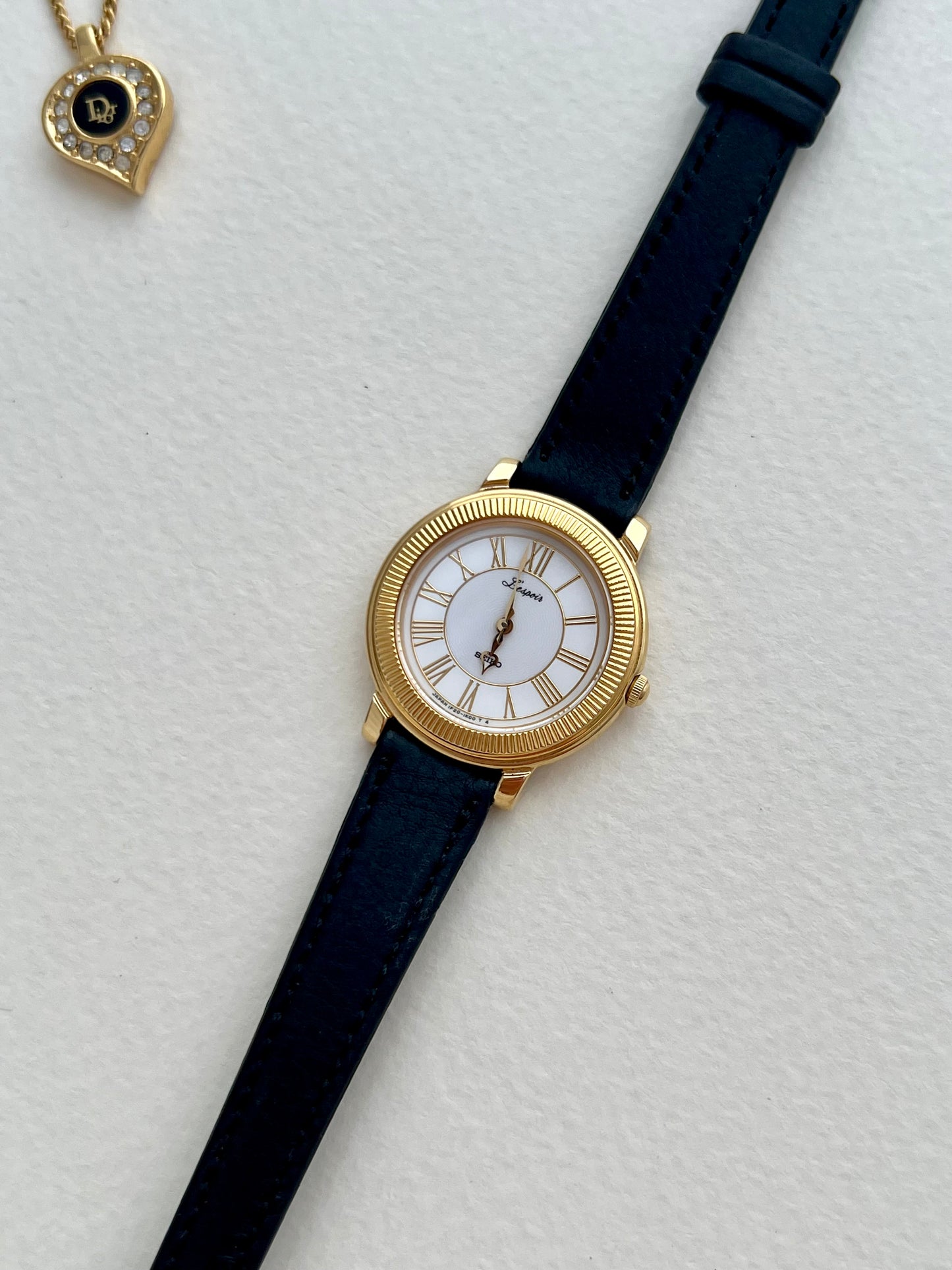 Seiko L’espoir Fluted Bezel Roman Numeral Gold Tone Ladies Watch