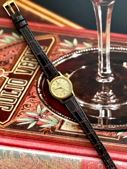 Omega Gold Tone De Ville Wreath Bezel & Ghost Dial