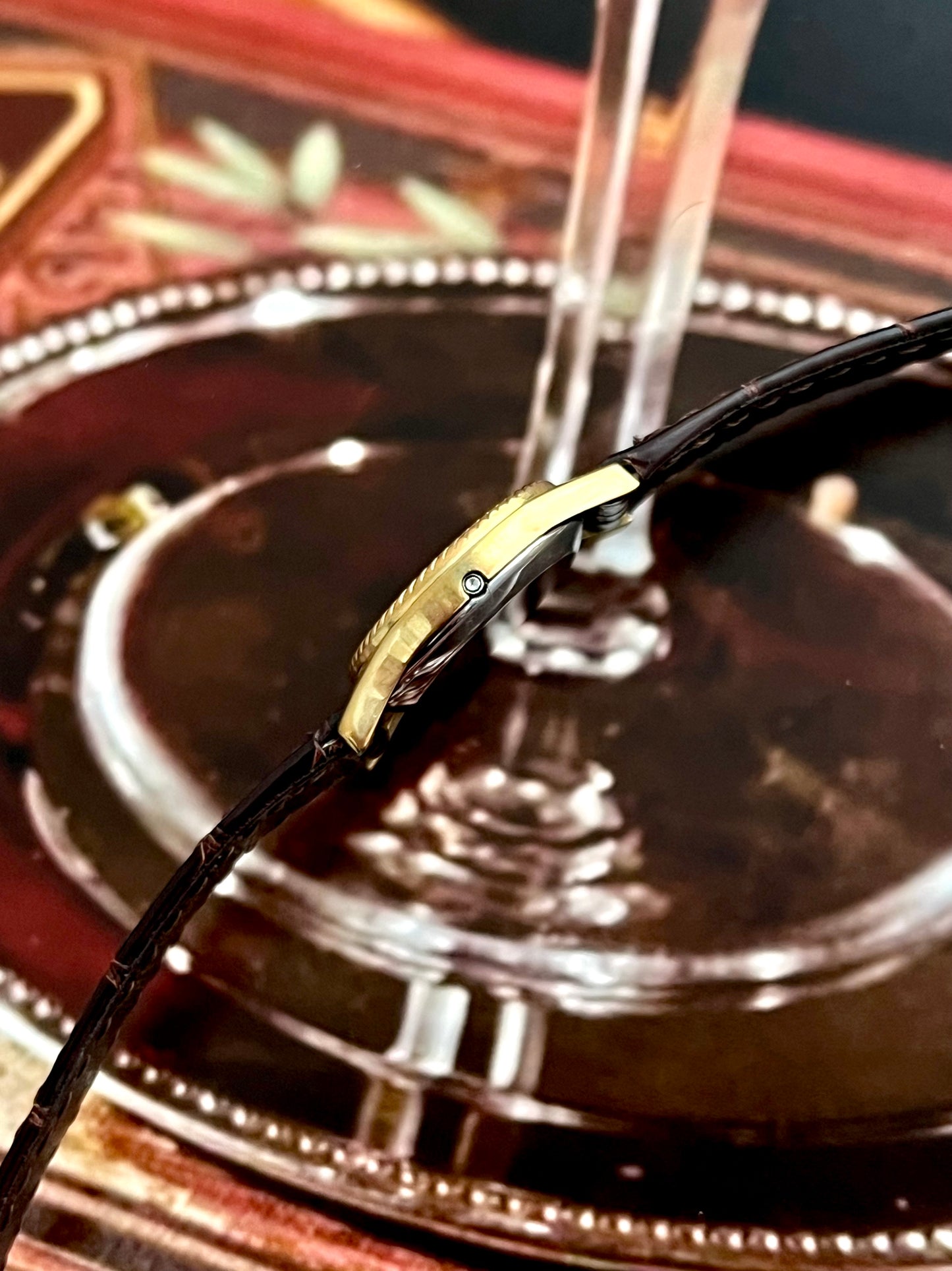 Omega Gold Tone De Ville Wreath Bezel & Ghost Dial