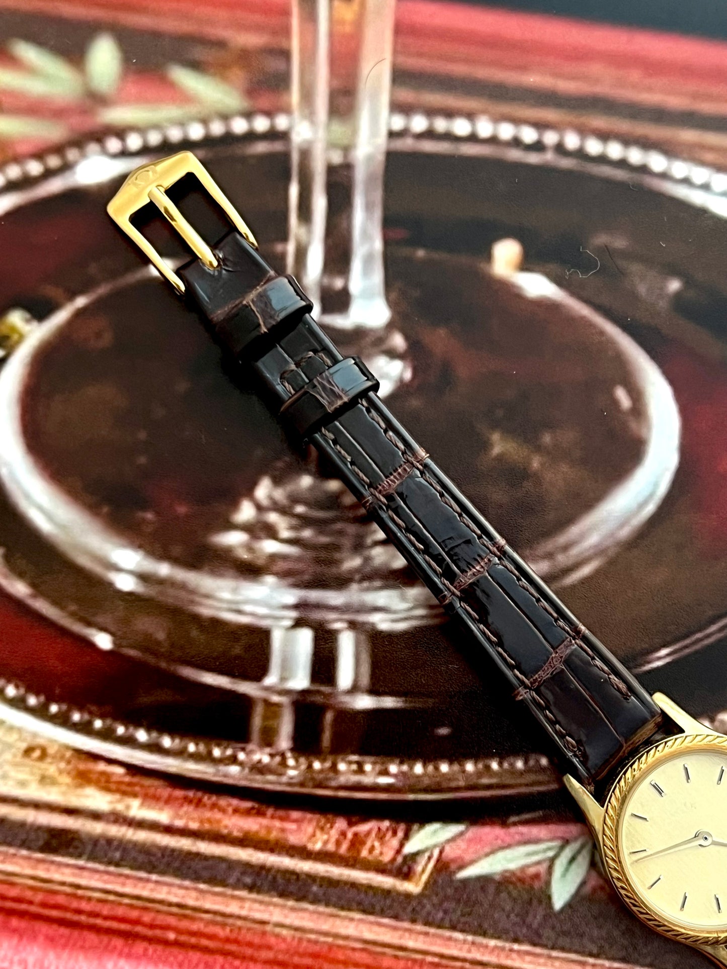Omega Gold Tone De Ville Wreath Bezel & Ghost Dial