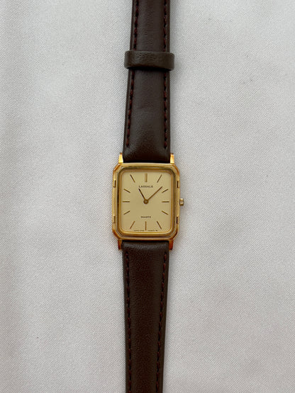 Seiko Lassale Gold Toned Tank Ladies Watch
