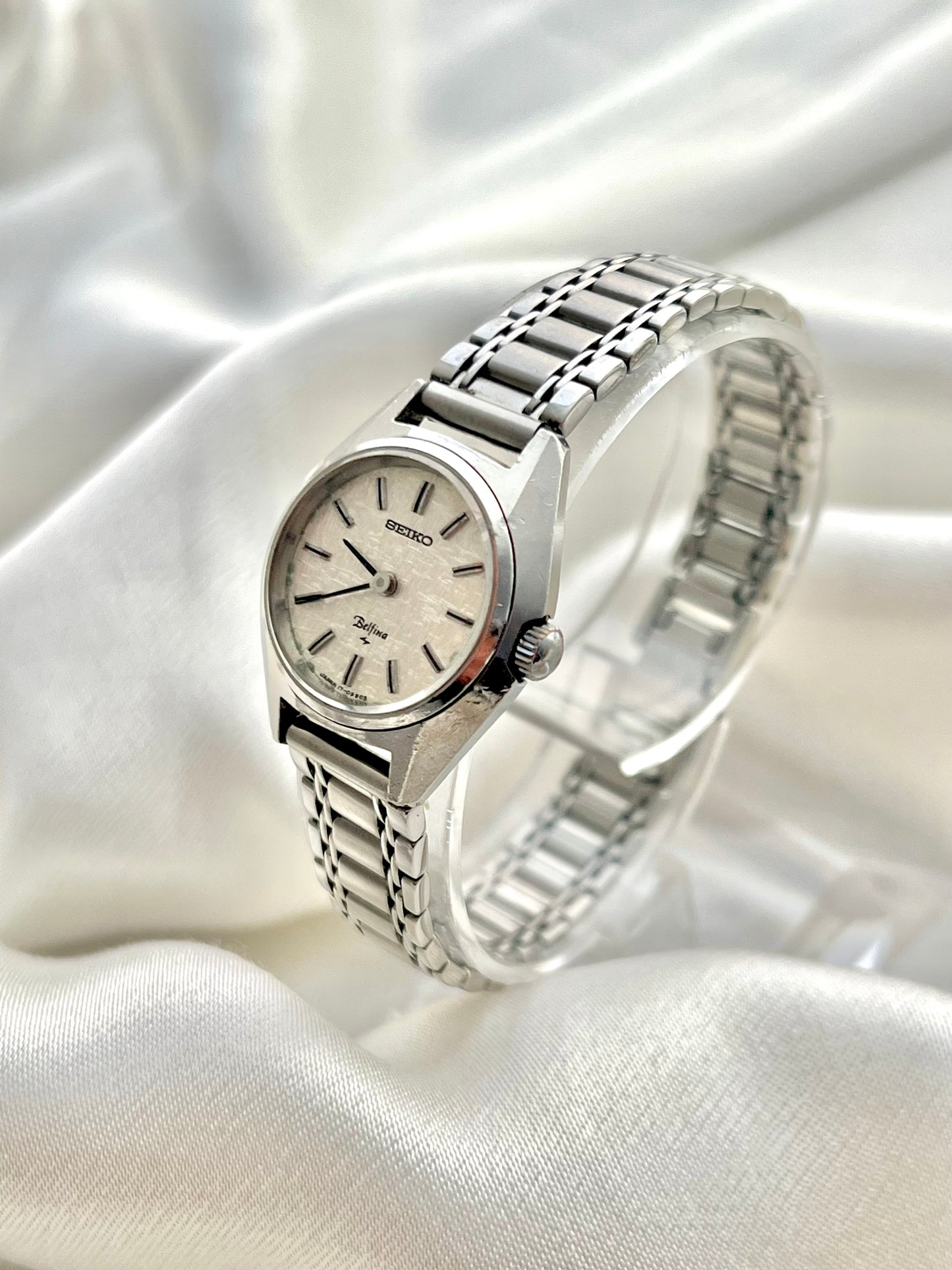 Seiko Bellina Silver Textured Dial Bracelet Watch