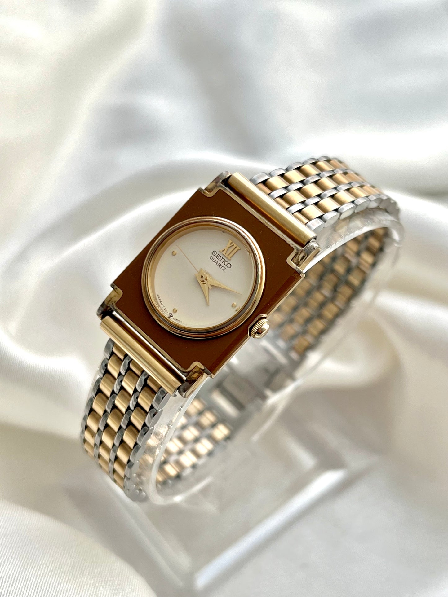 Seiko Unique Caramel Lacquer Rectangular Women's Watch