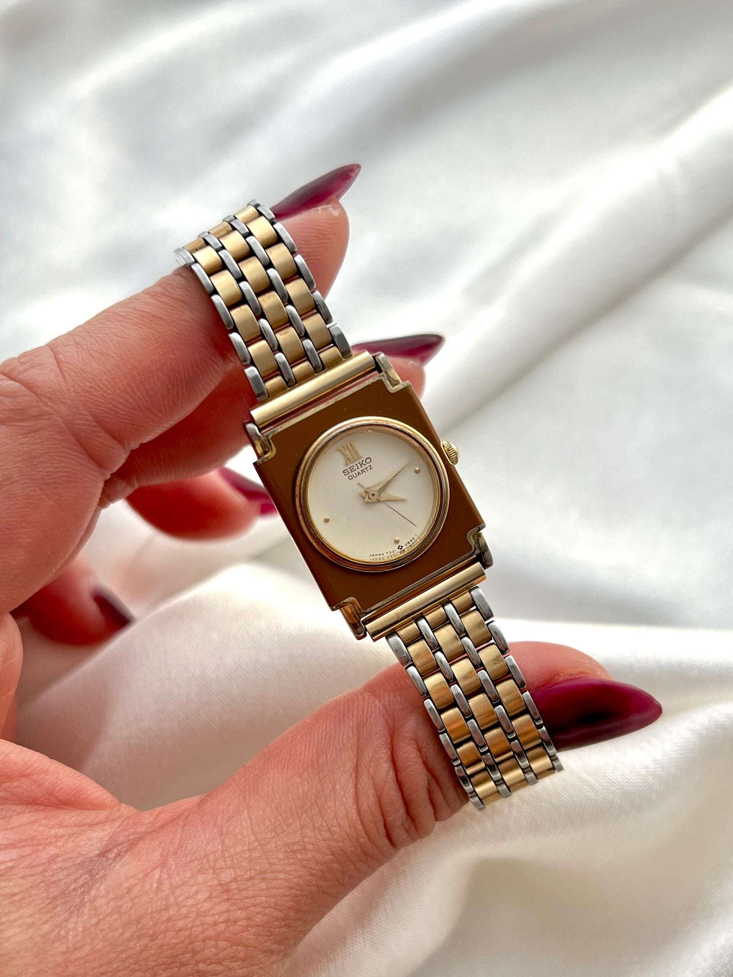 Seiko Unique Caramel Lacquer Rectangular Women's Watch