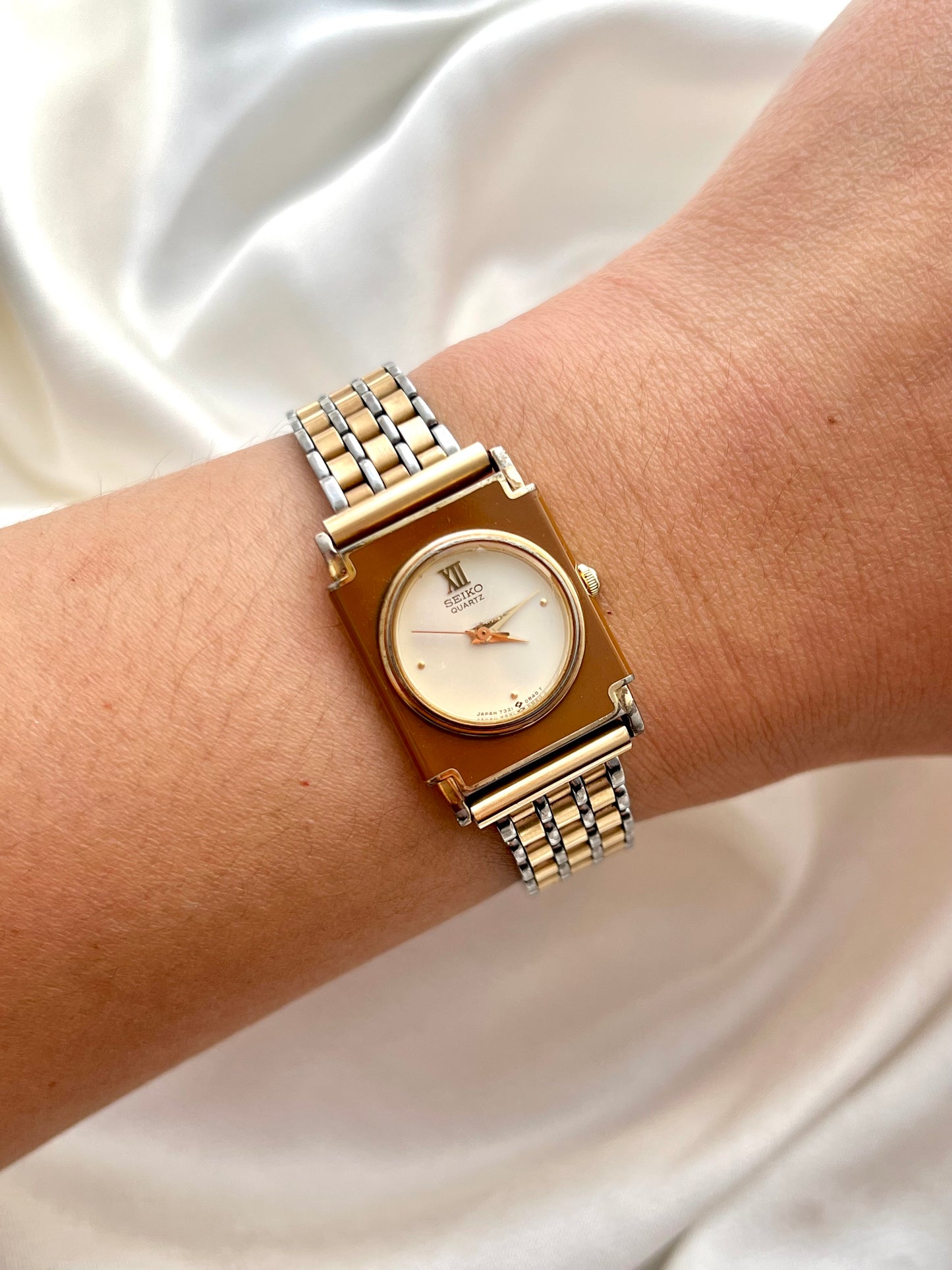 Seiko Unique Caramel Lacquer Rectangular Women's Watch