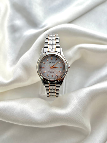 Seiko Coutura Solar Ladies Watch with Textured Dial