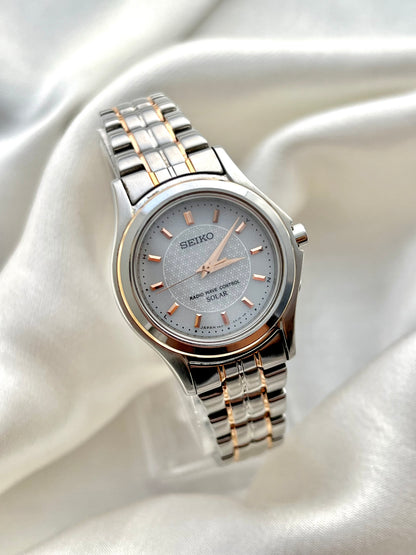 Seiko Coutura Solar Ladies Watch with Textured Dial