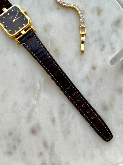 Longines Square Cushion With Espresso Ripple Dial
