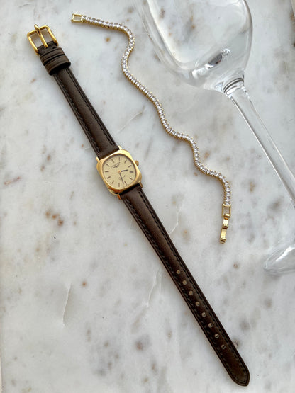 Longines Gold Cushion Textured Dial Women’s Watch