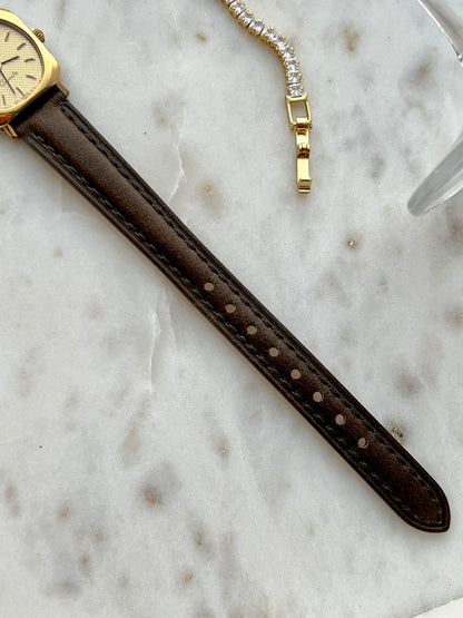 Longines Gold Cushion Textured Dial Women’s Watch