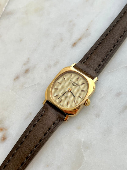 Longines Gold Cushion Textured Dial Women’s Watch