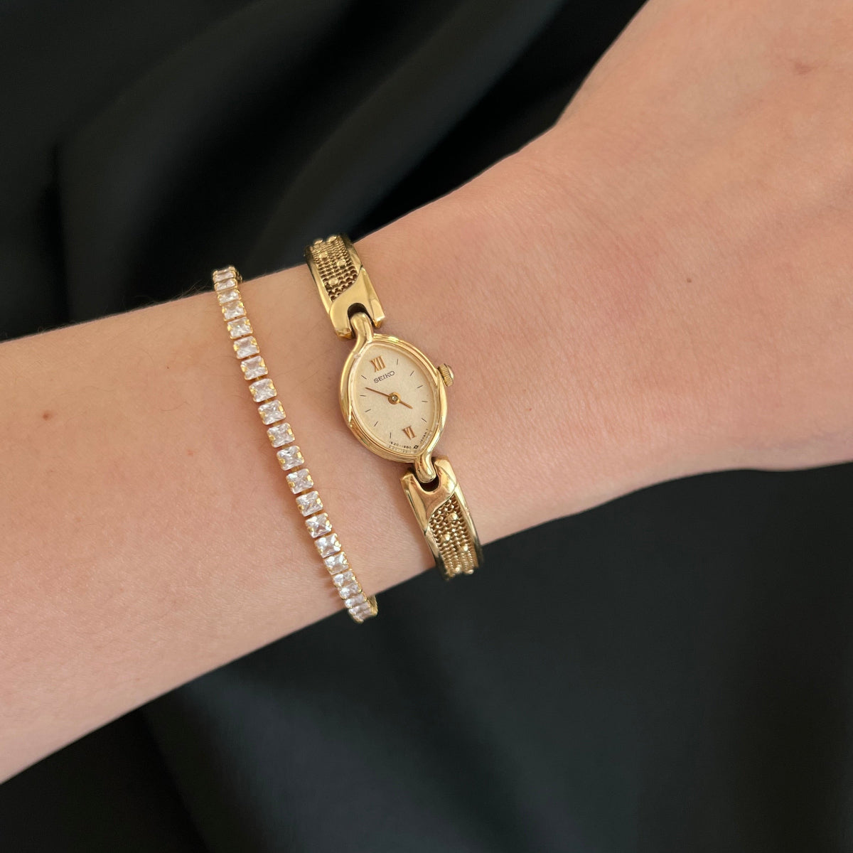 Seiko Tisse Gold-Tone Woven Bracelet Watch