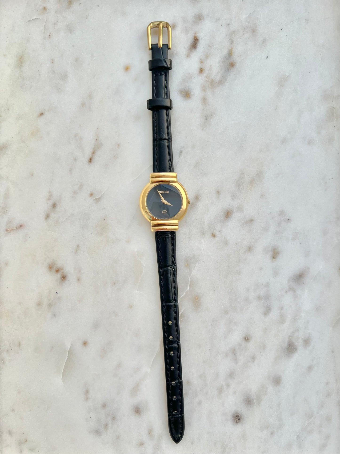 Gucci Gold Oval Black Dial Women’s Watch