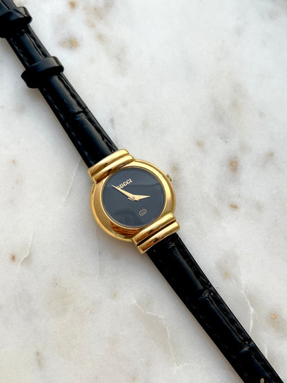 Gucci Gold Oval Black Dial Women’s Watch