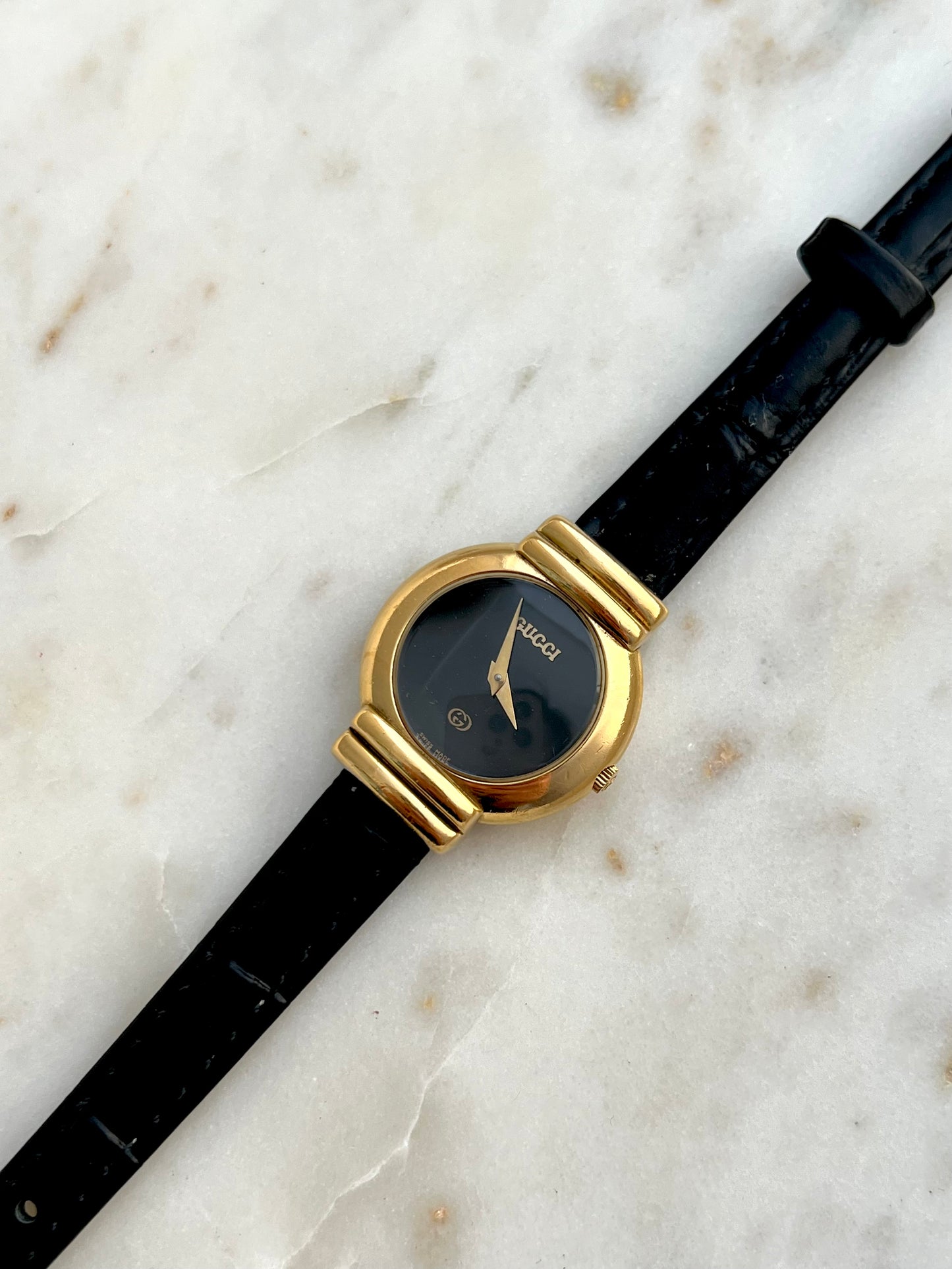 Gucci Gold Oval Black Dial Women’s Watch