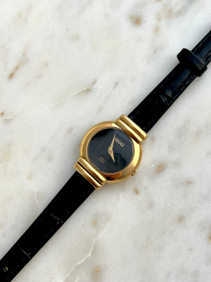Gucci Gold Oval Black Dial Women’s Watch