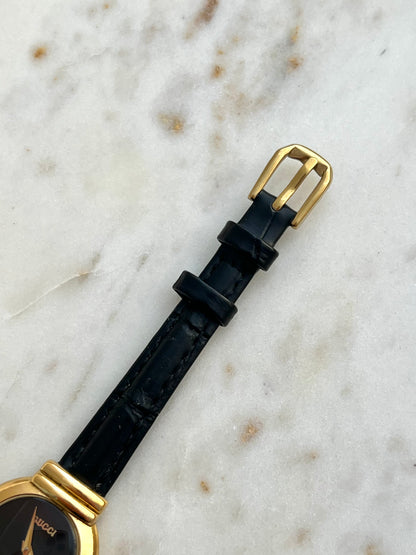 Gucci Gold Oval Black Dial Women’s Watch