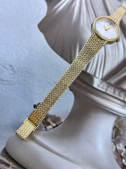 Seiko Womens Watch with Rope Bezel and Gold Woven Bracelet