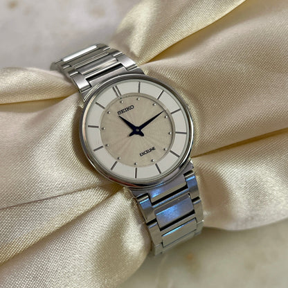 Seiko Guilloche Pattern White Dial Woman's Watch