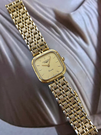 Longines Dimple Bezel Gold Weave Women’s Watch