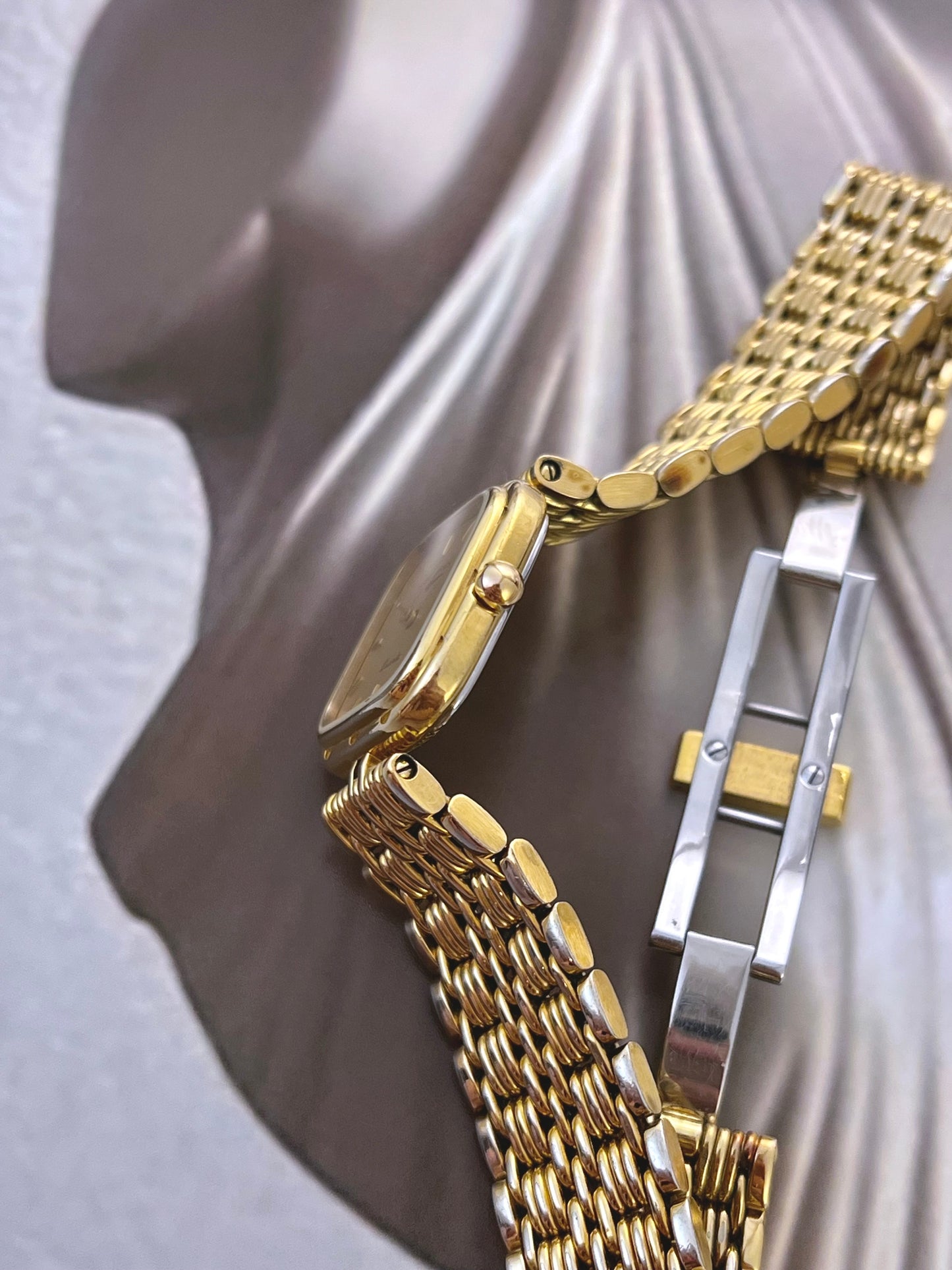 Longines Dimple Bezel Gold Weave Women’s Watch