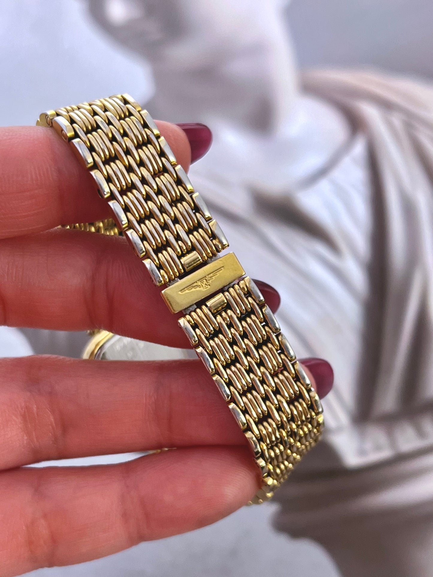 Longines Dimple Bezel Gold Weave Women’s Watch