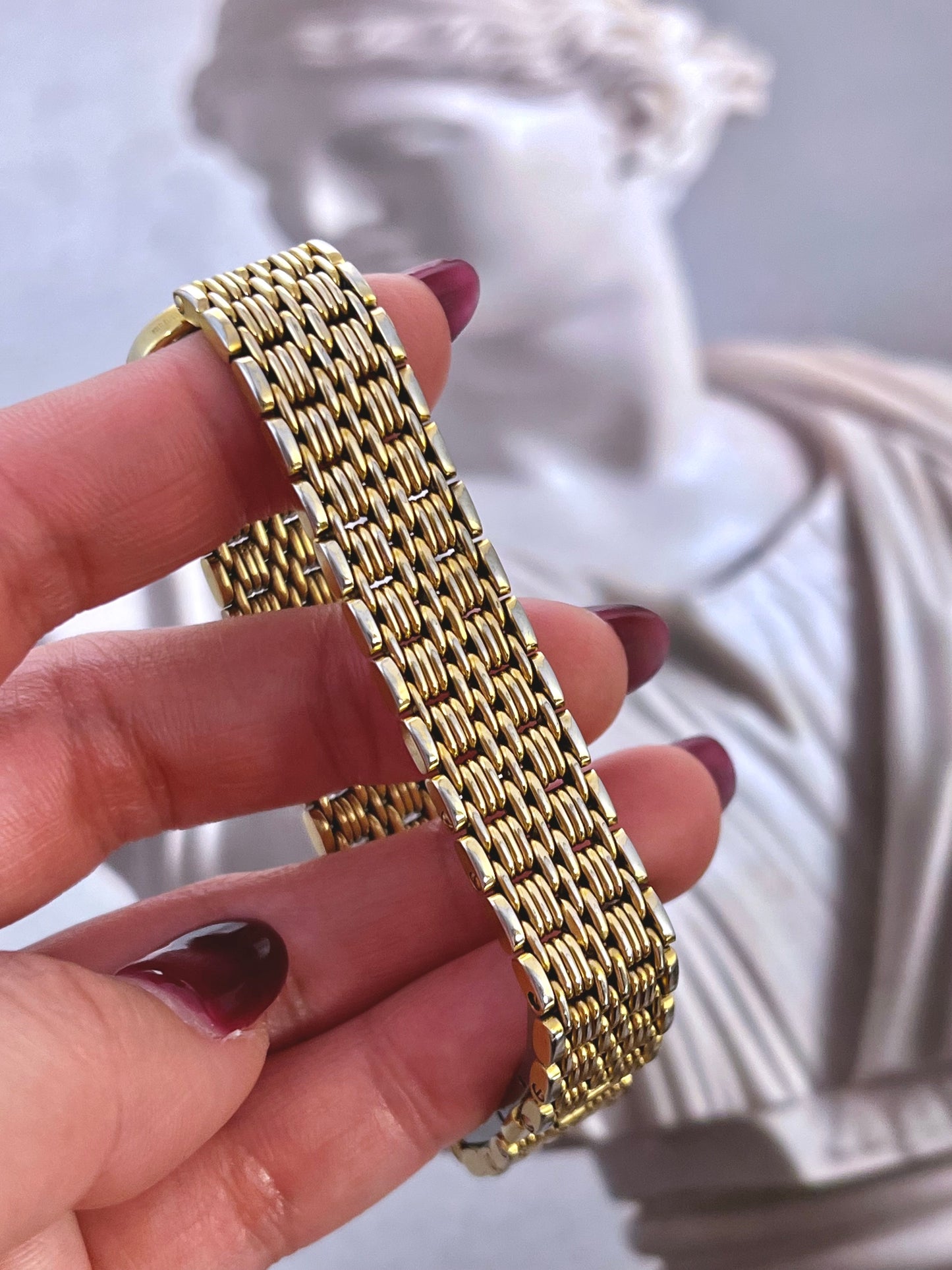 Longines Dimple Bezel Gold Weave Women’s Watch