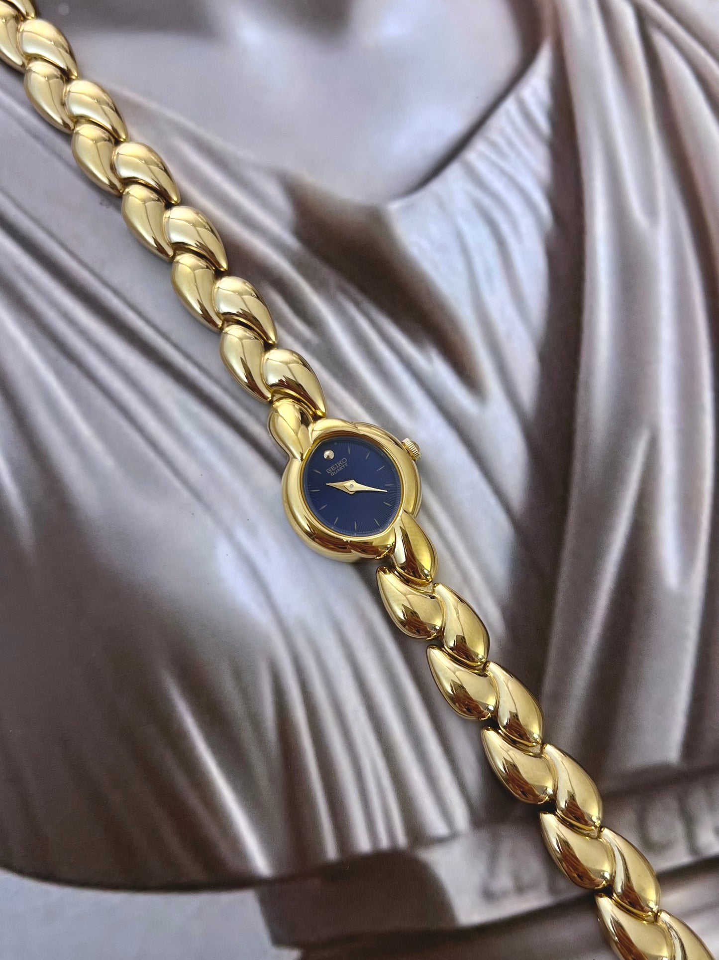Seiko Midnight Petal Link Women’s Cocktail Watch