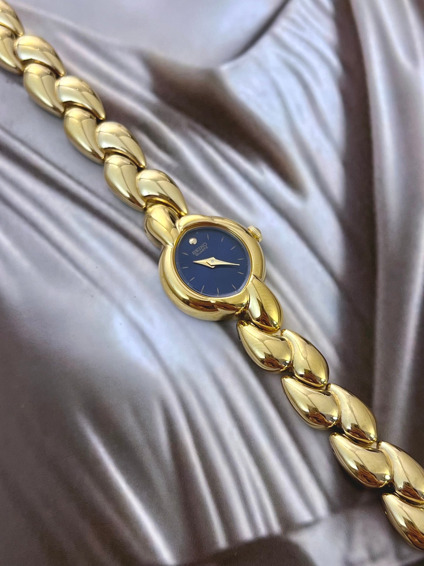 Seiko Midnight Petal Link Women’s Cocktail Watch