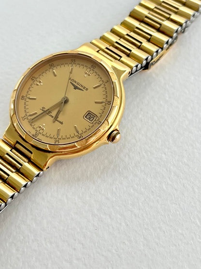 Longines Conquest Larger Women's Watch in Gold with Champagne Dial
