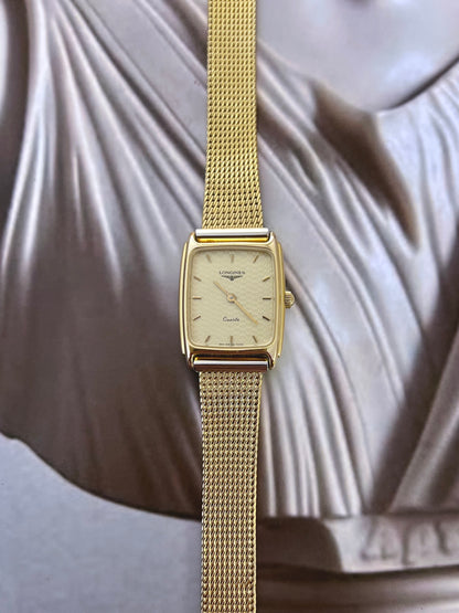 Longines High Texture Dial Gold Mesh Women’s Watch