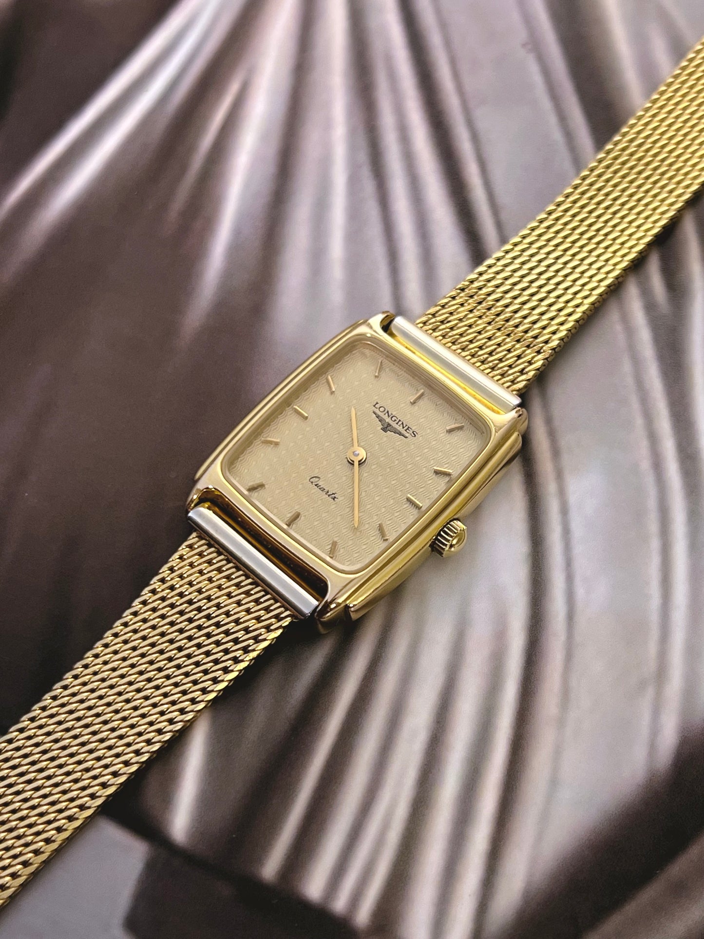 Longines High Texture Dial Gold Mesh Women’s Watch