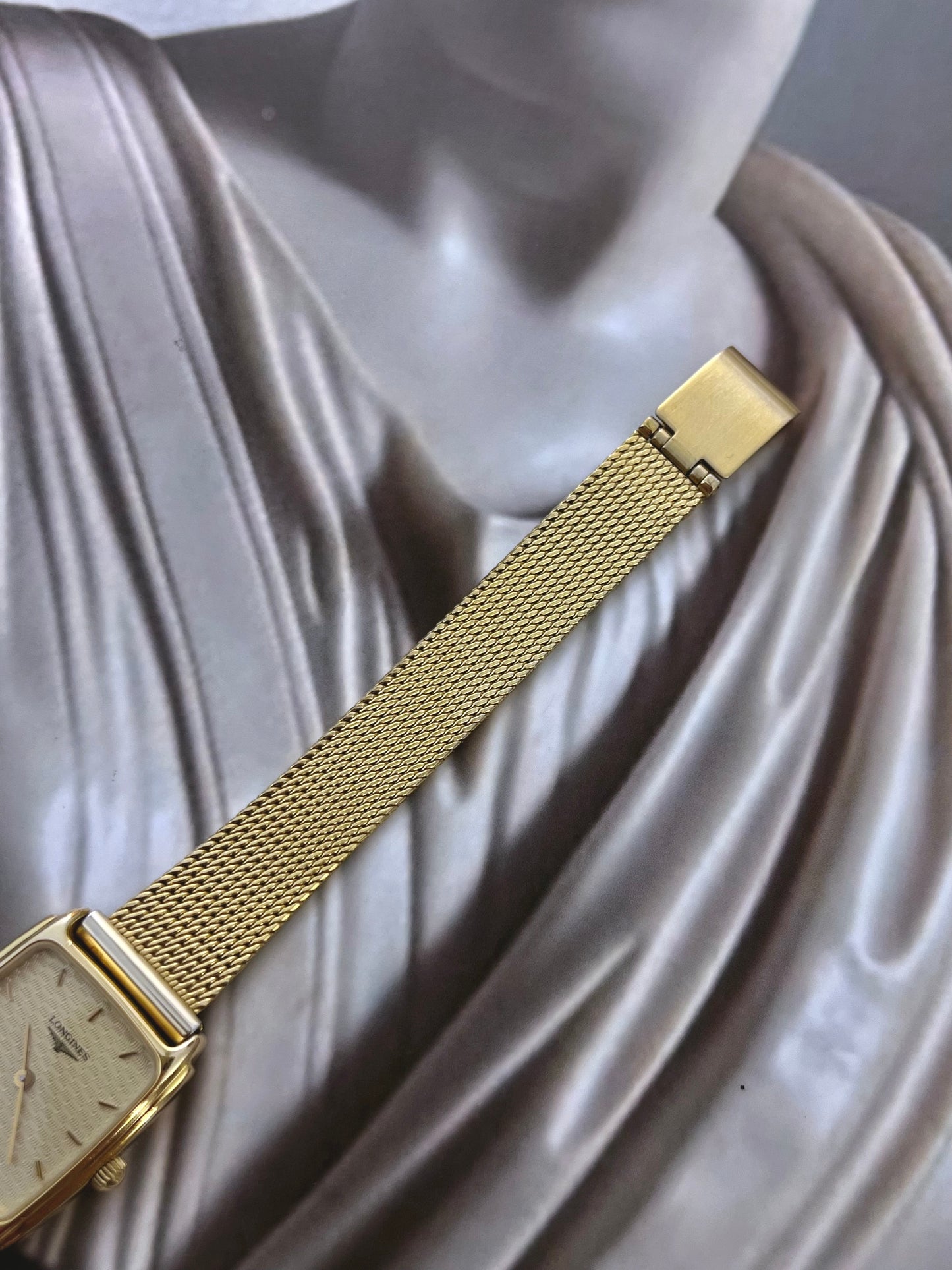 Longines High Texture Dial Gold Mesh Women’s Watch