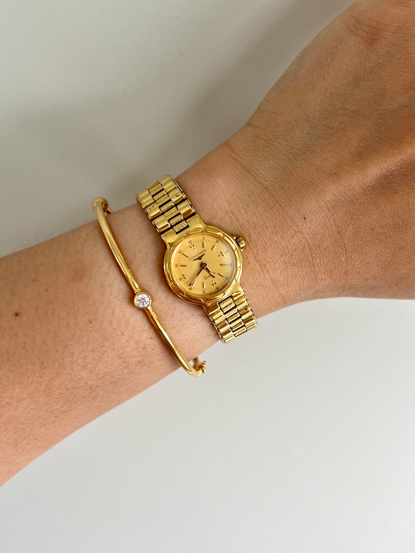 Longines Conquest Woman's Watch in Gold with Champagne Dial