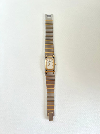 Lassale by Seiko Two Tone Rectangular Watch