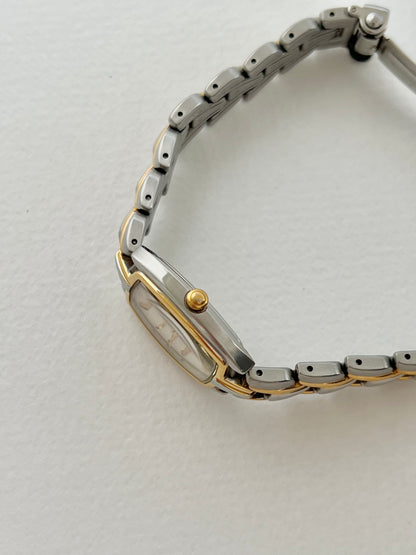 Seiko Two Tone Bracelet Tonneau Womens Watch