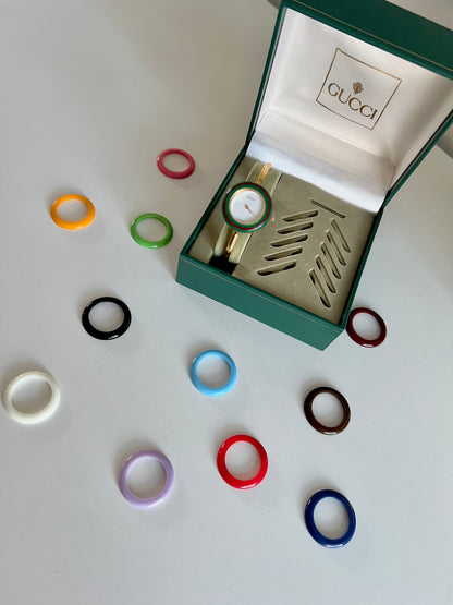 Gucci 1100L Interchangeable Bezel Women’s Watch Full Set of 12
