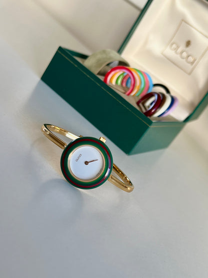 Gucci 1100L Interchangeable Bezel Women’s Watch Full Set of 12